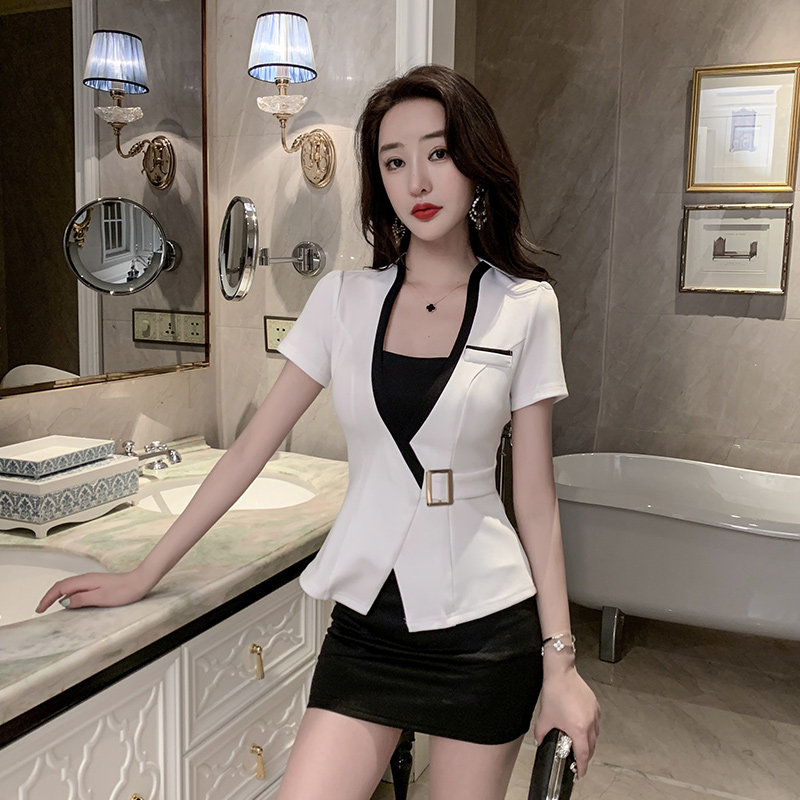 足浴技师工作服女气质性感酒店前台spa桑拿按摩沐足美容师套装裙