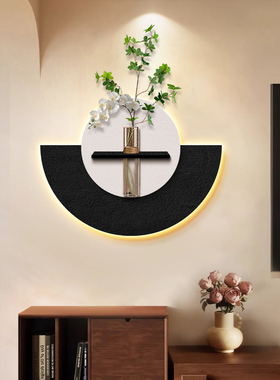 中古风玄关装饰画高级感简约客厅餐厅水培挂画立体砂岩走廊壁画灯