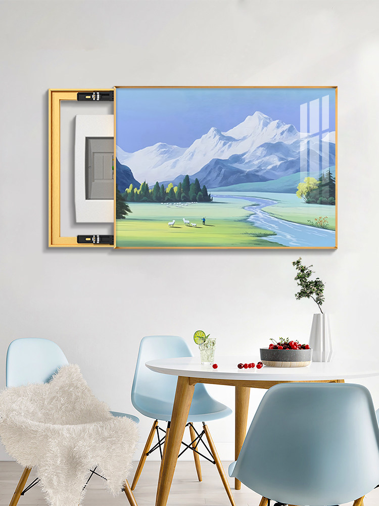 일조 금산 미터 상자 장식 그림 2024 새로운 풍경 그림 배포 상자 스위치 상자 펀칭 및 차단 그림 걸기 무료