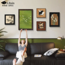 法式 饰画沙发背景墙挂画高级感艺术组合壁画复古油画 中古风客厅装