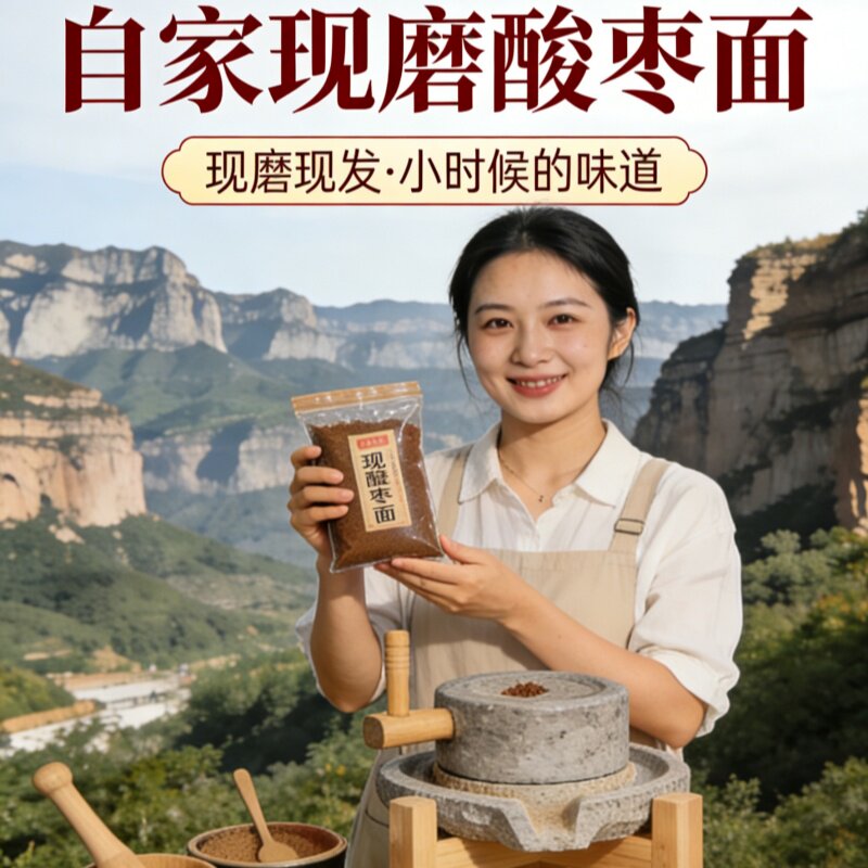自己家纯天然酸枣面1000g送半斤图片