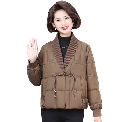 洋气妈妈冬装高档新中式羽绒服