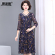 优雅花裙子 台湾纱50岁中老年时尚 妈妈春季 连衣裙洋气高贵2026新款