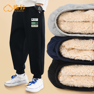 棉致男童加绒加厚裤子一条过冬2025新款冬季一体绒裤冬款儿童棉裤