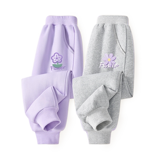 棉致女童裤子2026新款春秋宽松休闲卫裤女大童长裤薄款儿童运动裤