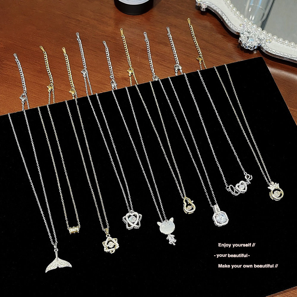 韩国时尚钛钢项链轻奢小众高级感不掉色珍珠颈链吊坠气质锁骨链女