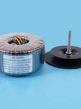 300W纯铜线环形变压器33VX217VX214VX1无断硅钢片点22V