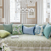 MOOYA英伦幽梦 蓝色轻奢靠枕套沙发客厅高级新款 英式 绿色抱枕法式