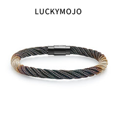 土耳其纯银手镯男士足银手工编织渐变小众设计师款女生银镯子礼物