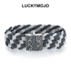 LUCKYMOJO土耳其S925纯银硬汉手链男生复古大气唐草纹宽版 银手镯