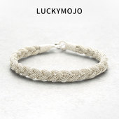 LUCKYMOJO土耳其编织纯银手链男款 轻奢手工古法银手镯女情侣手绳