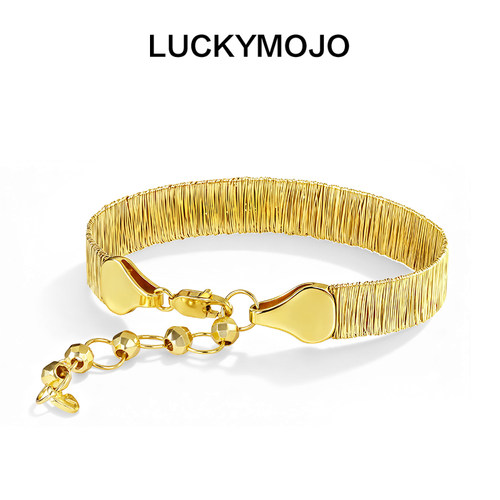 LUCKYMOJOS925银镀金拉丝素链气质女生手链气质时尚小众高级感