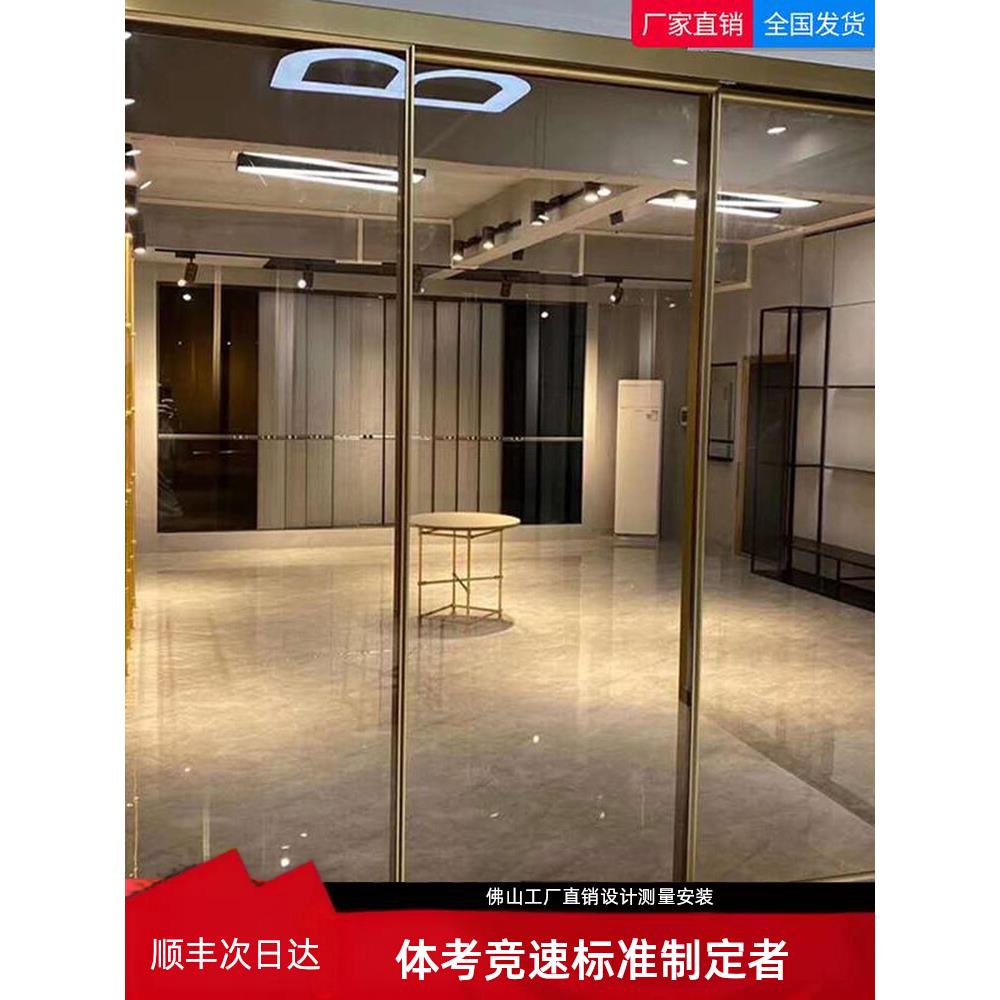 极窄地轨吊轨移门阳台折叠门三联动完美系统厨房书房隔断玻璃推拉