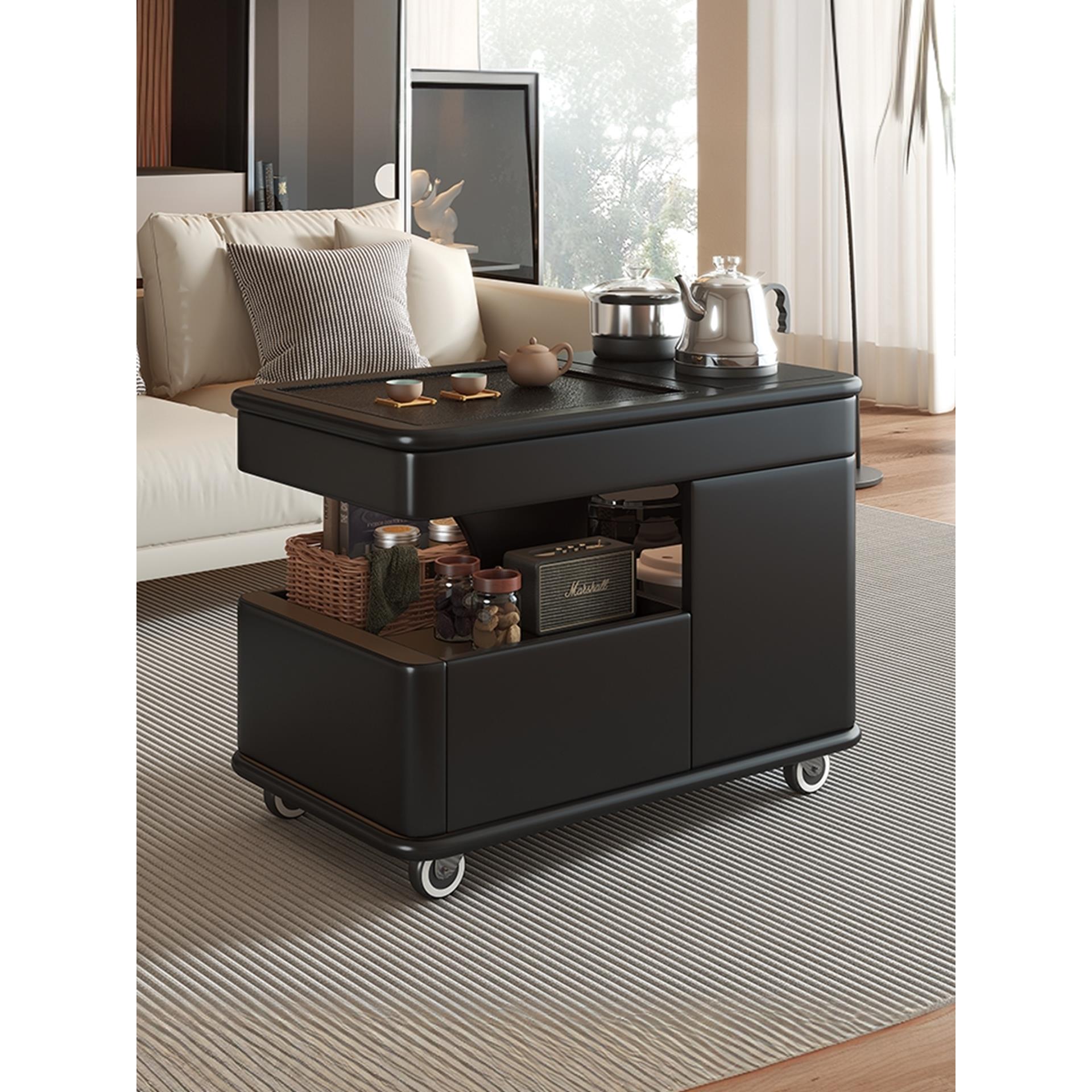 全实木茶车移动沙发侧柜客厅家庭小公寓茶几现代简单轻豪华茶几