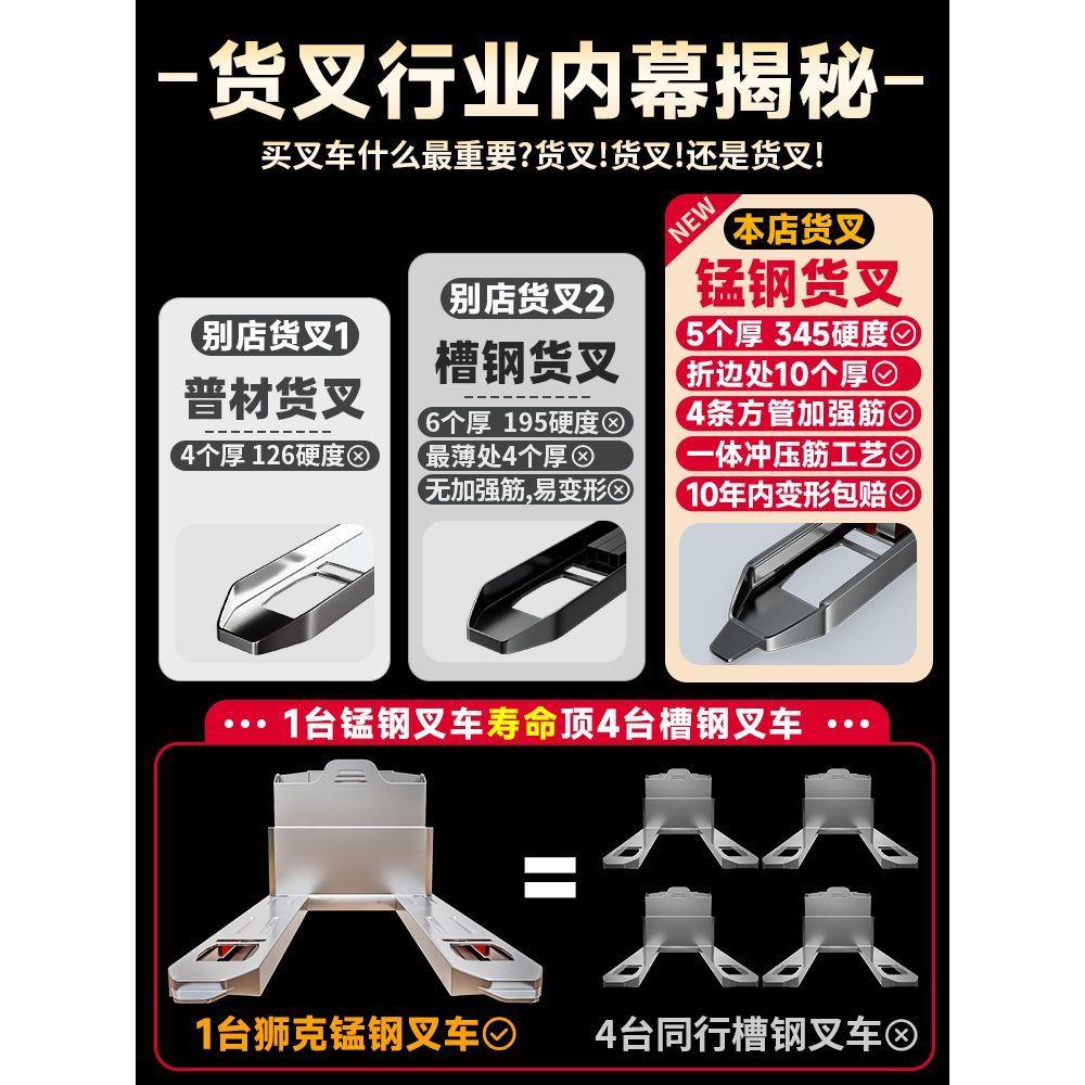 狮克越野电动叉车3吨2吨液压地牛工地仓库托盘工厂电动大轮搬运车