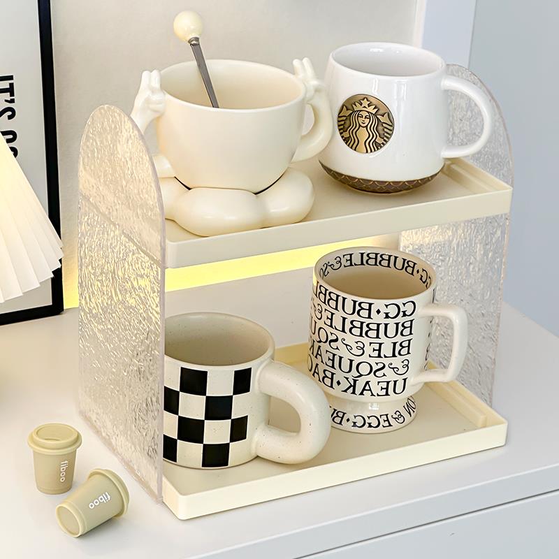 杯架高级感杯子收纳置物架桌面咖啡杯茶杯水杯架多层马克杯展示架