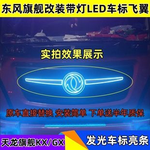 适用于东风天龙旗舰KX/GX改装LED发光车标亮条带灯飞翼汽车装饰品