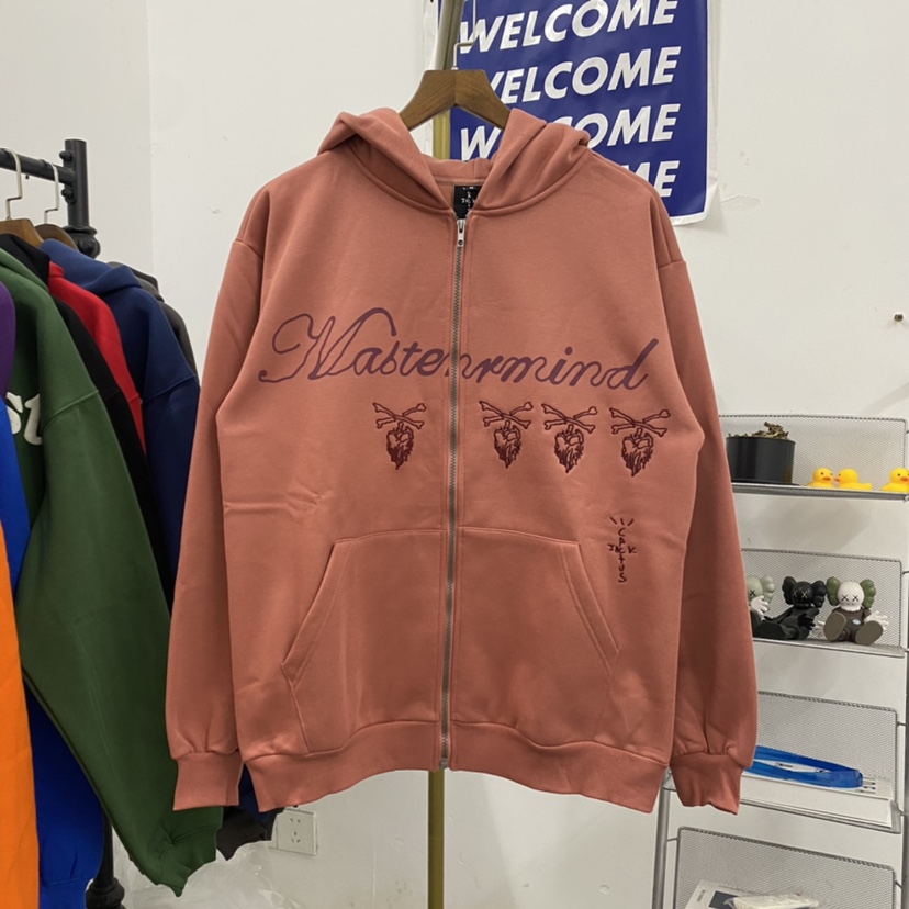 TRAVIS SCOTT联名骷髅头美式高街男女宽松拉链连帽加绒卫衣外套潮