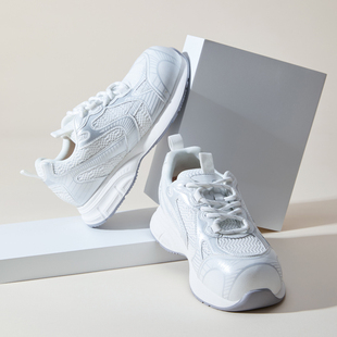 拼色厚底增高男女老爹鞋 足行健休闲鞋 时尚 新款 女2025秋季