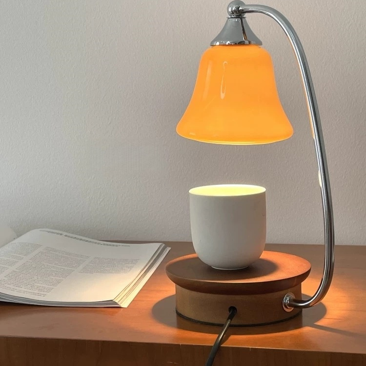 实木中古奶油风香薰灯氛围灯创意可定时调光床头灯高级感生日礼物