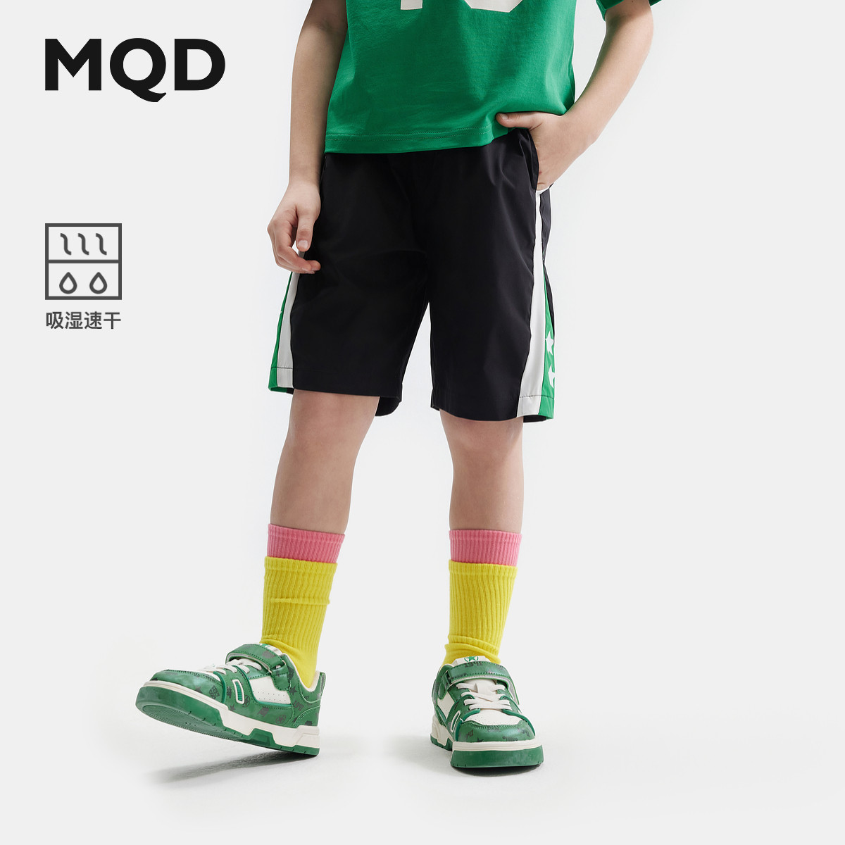 MQD吸湿速干男童短裤儿童运动裤图片