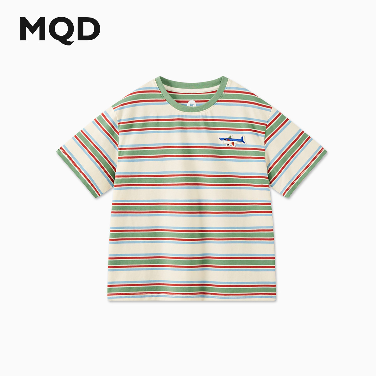 MQD童装男大童25夏新款经典条纹文艺学院短袖T恤,童装/婴儿装/亲子装,T恤,淘宝优惠券,粉丝福利购,淘宝优惠卷