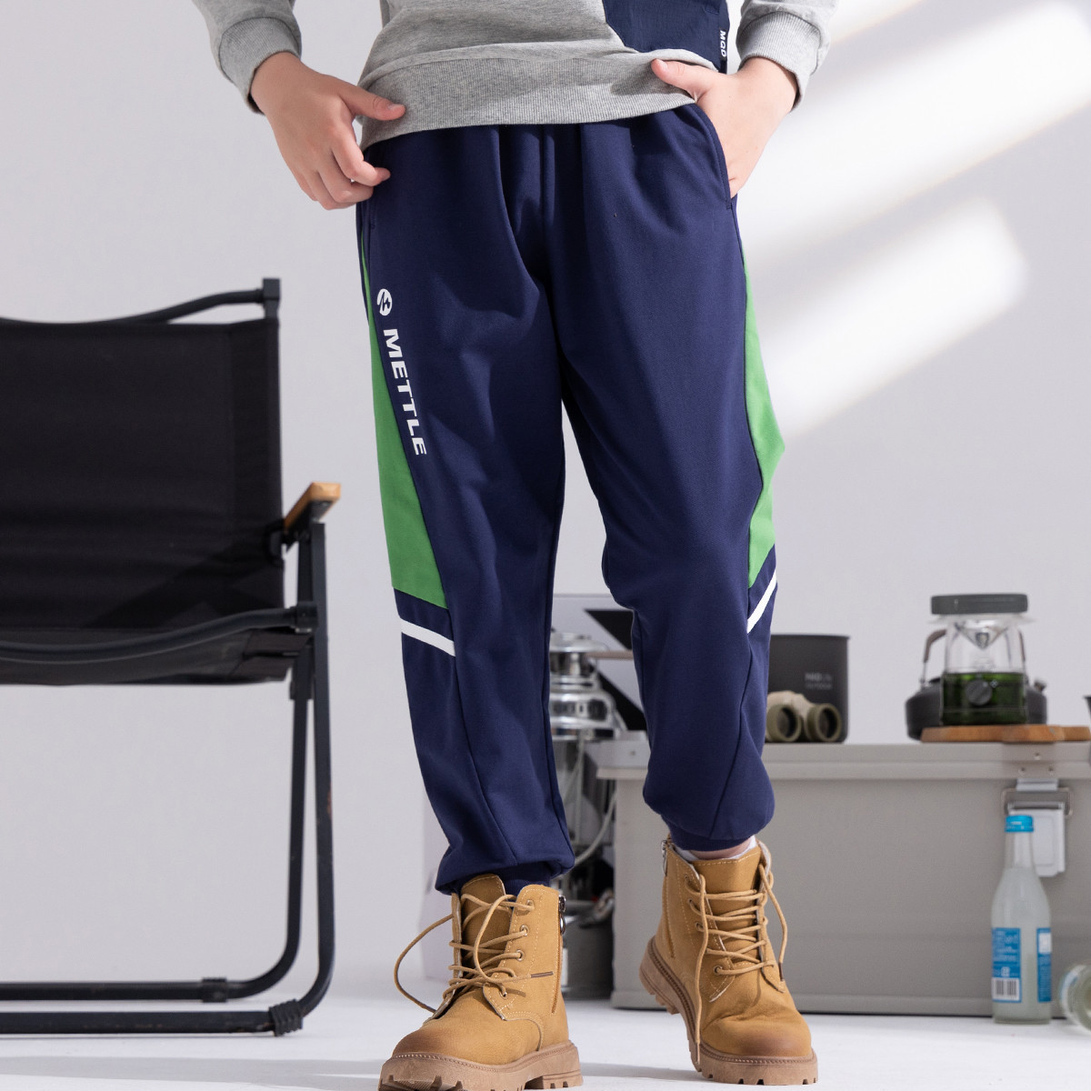 MQD童装男童拼接运动长裤24秋季新款儿童撞色亲肤舒适针织卫裤,童装/婴儿装/亲子装,裤子,淘宝优惠券,粉丝福利购,淘宝优惠卷