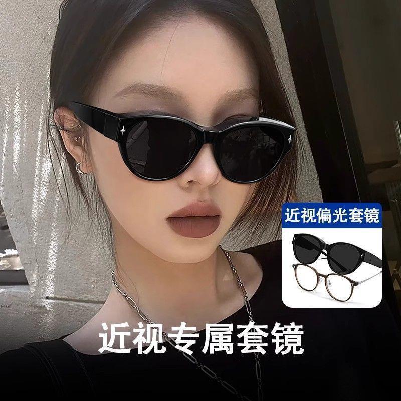 开车专用偏光防晒套镜猫眼墨镜可套近视镜男驾驶太阳眼镜防紫外线