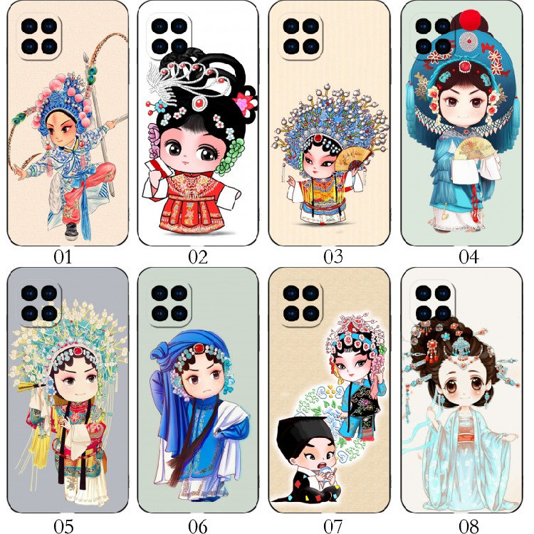 Q版戏曲 适用 华为 nova8 SE/OPPO A92/7i/红米Note13/Pro+/K70/10A/9C/6/A72/Reno4/A15/A35/V13手机壳