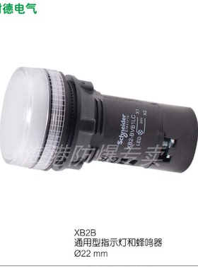 施耐德指示灯 LED信号灯 白色 22mm AC交流/DC直流24V XB2BVB1LC