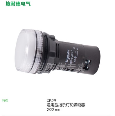 施耐德指示灯 LED信号灯 白色 22mm AC交流/DC直流24V XB2BVB1LC