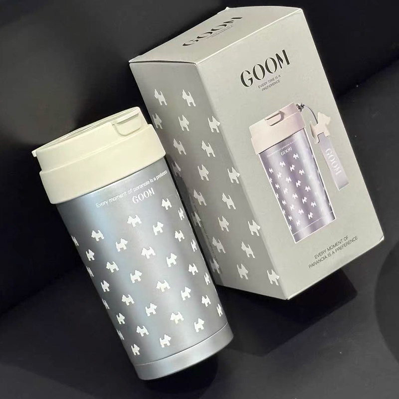 GOOM保温杯咖啡吸管2026女生新款高颜值大容量陶瓷内胆保冷水杯子