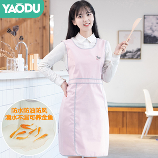 工作服大人罩衣 可爱日系韩版 防水防油时尚 围裙女厨房家用2023新款