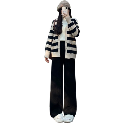 麦穗纹孕妇裤子秋冬外穿加绒加厚