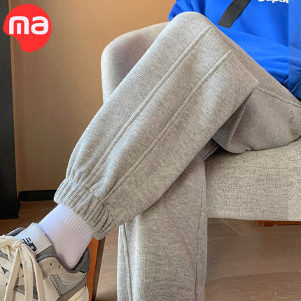孕妇裤子春秋外穿运动裤秋冬小个子加绒休闲卫裤宽松大码孕妇春装