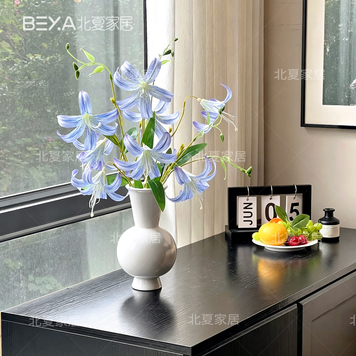 百合花仿真花餐桌摆花家居装饰花瓶摆件客厅插花高级感仿生花摆设