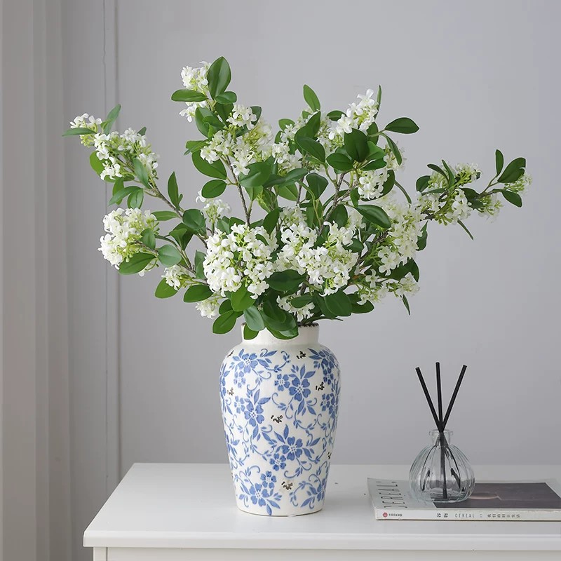 仿真花假花小清新千里香丁香花花瓶插花家居餐桌花家居装饰品摆件