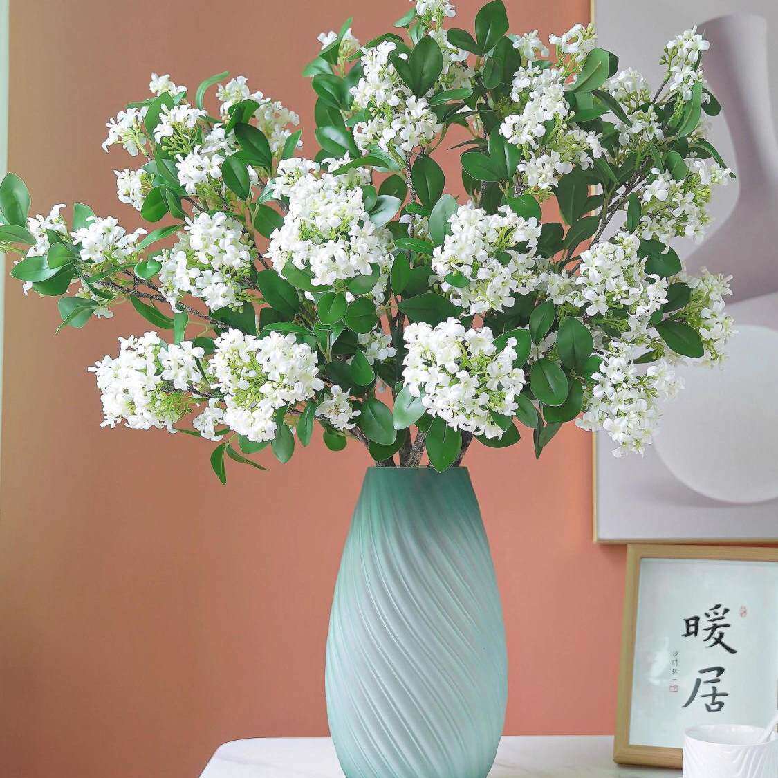 千里香仿真单枝绢花假花餐桌摆件花束丁香花家居客厅装饰插花花艺