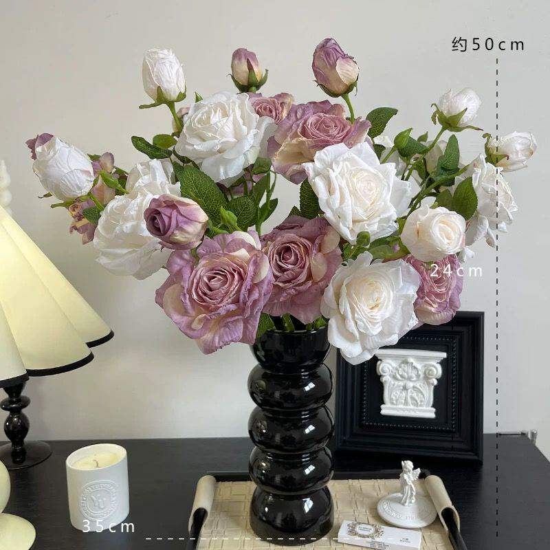 假花彷真花法式覆古焦边