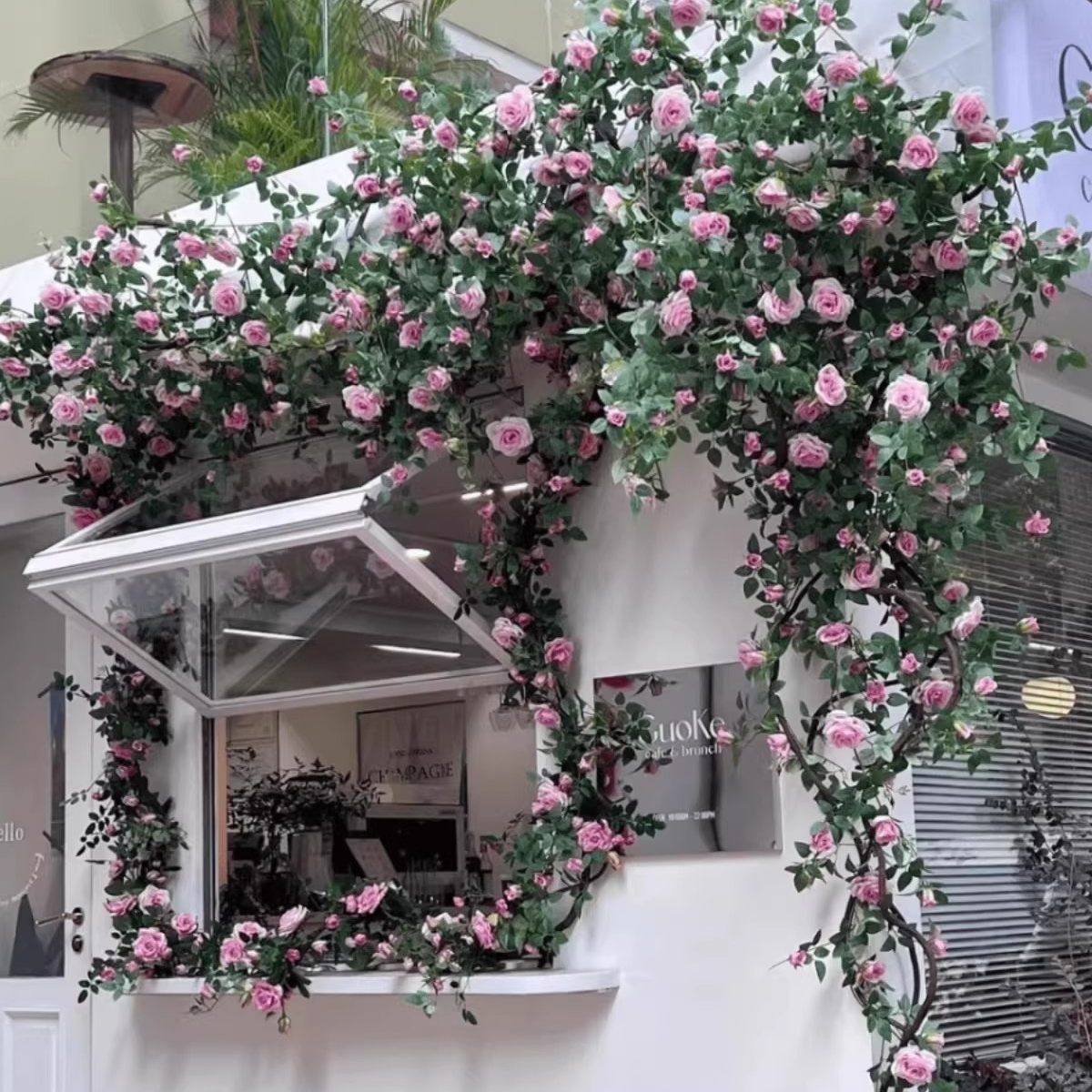 仿真花玫瑰假花藤条蔓壁挂缠绕空调下水管道遮挡装饰客厅吊顶植物,基础建材,管堵,淘宝优惠券,粉丝福利购,淘宝优惠卷