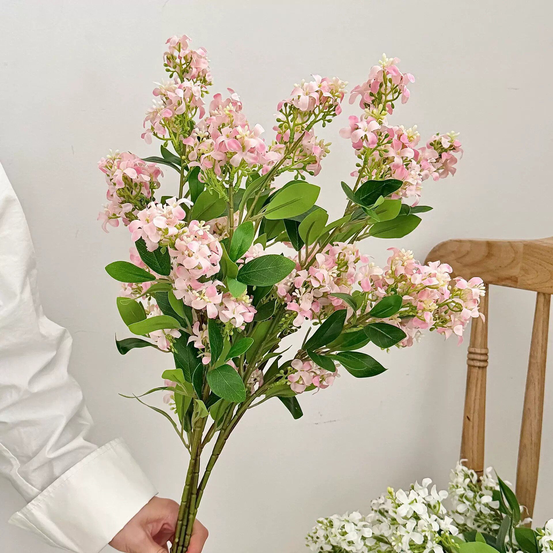 高洁典雅大气的千里香仿真花客厅茶几书桌摆设床头柜假花清新摆件