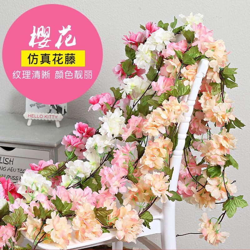 楼梯扶手美化装饰遮丑盖假花藤美容院护栏装饰品栏杆遮挡布置结婚