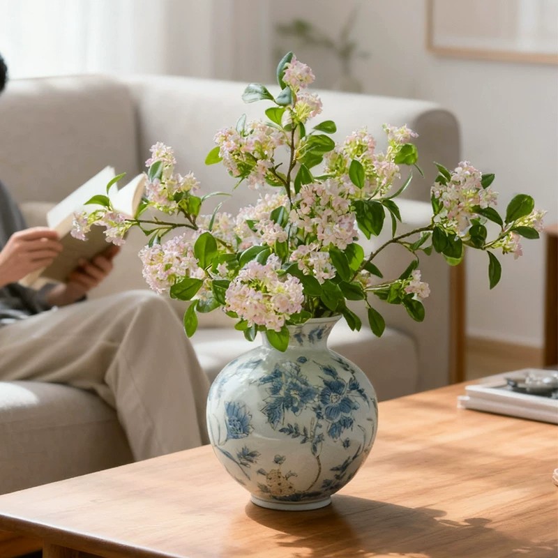 千里香丁香花仿真花假花摆设客厅花束家居插花餐桌花艺装饰摆件
