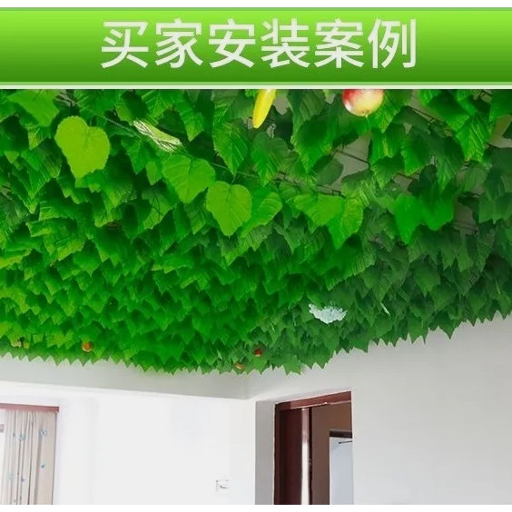 彷真水果藤条塑料拉花悬吊式天花板室内装饰五彩葫芦叶挂饰装饰品