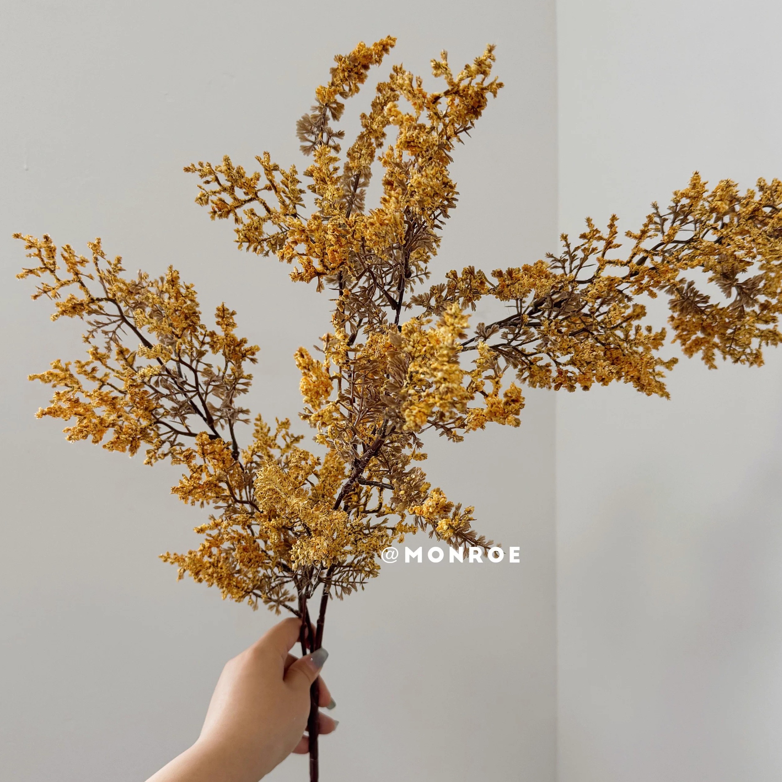 精致绿植仿真油画枯枝雾凇侘寂风氛围感室内装饰场景拍摄道具图片