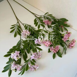 爆款仿真花槐花单枝假花客厅装饰摆件插瓶绢布婚庆摄影道具