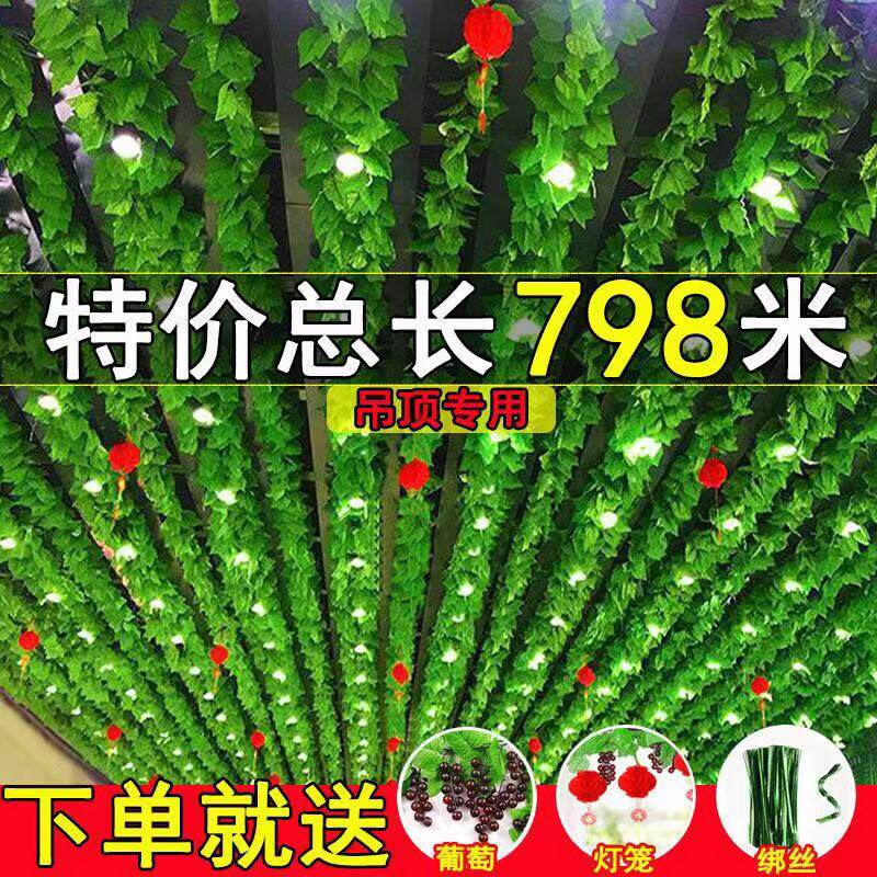 仿真水果藤条假花藤蔓葡萄叶吊顶绿叶蔬菜管道装饰塑料假葫芦花藤