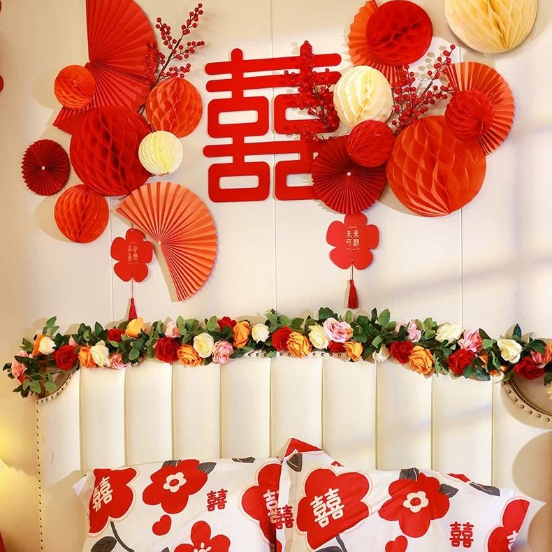 玫瑰花仿真假花藤缠绕吊顶客厅室内婚庆装饰塑料花串藤蔓植物藤条
