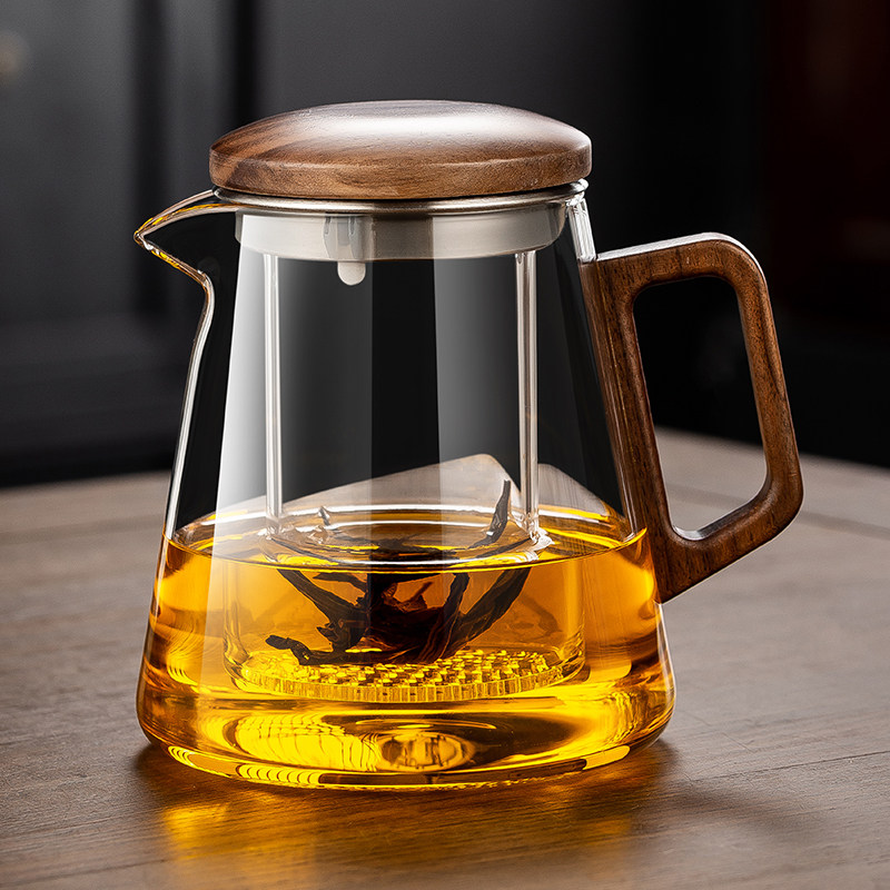 2025新款胡桃木泡茶杯加厚玻璃内胆三件杯子茶水分离冲茶器泡茶壶,餐饮具,茶杯,淘宝优惠券,粉丝福利购,淘宝优惠卷