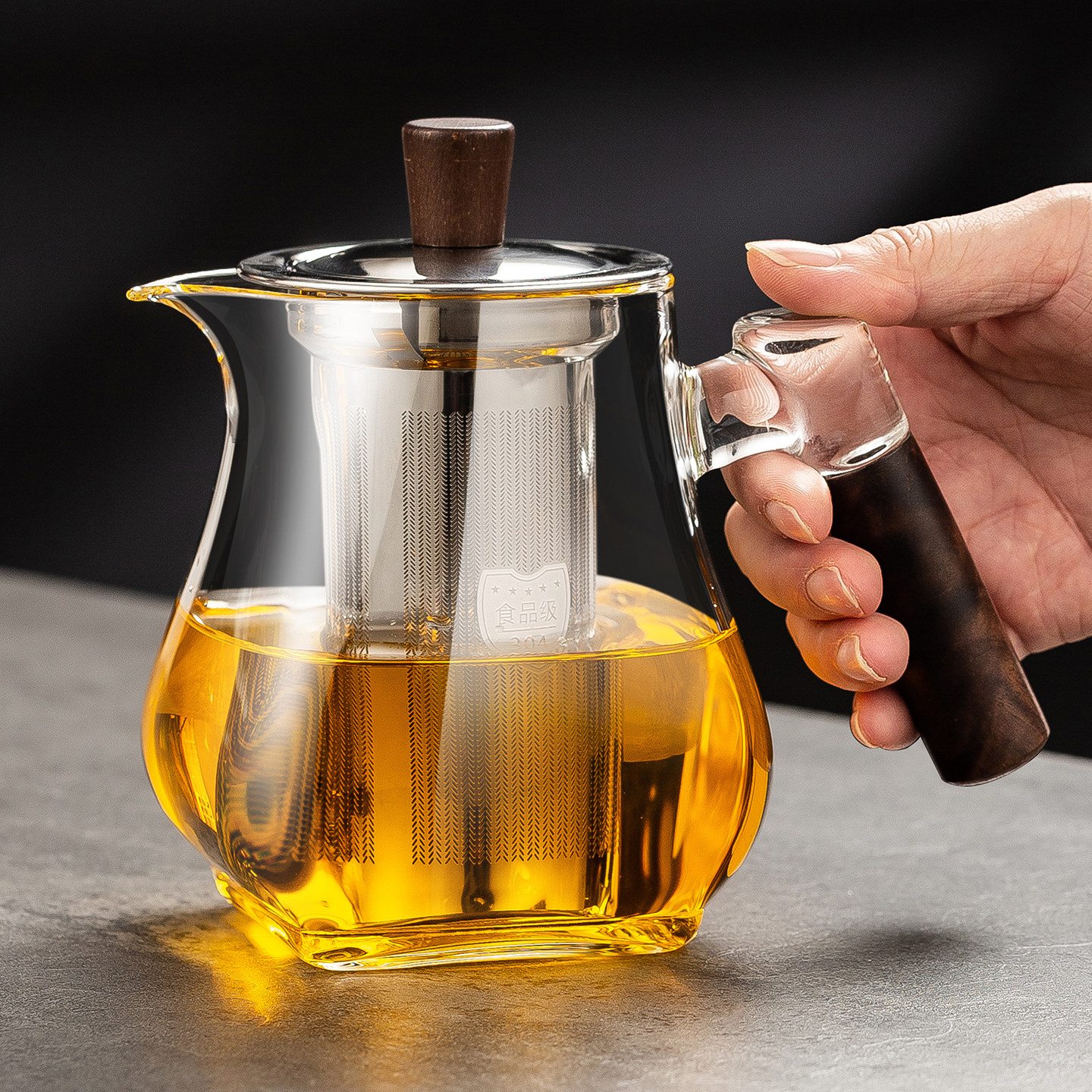 玻璃泡茶杯不锈钢内胆茶水分离